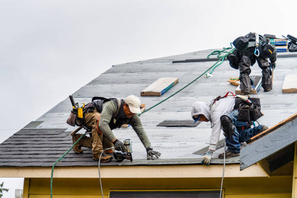 Professional Gutter Installation technician working in Lengby, MN